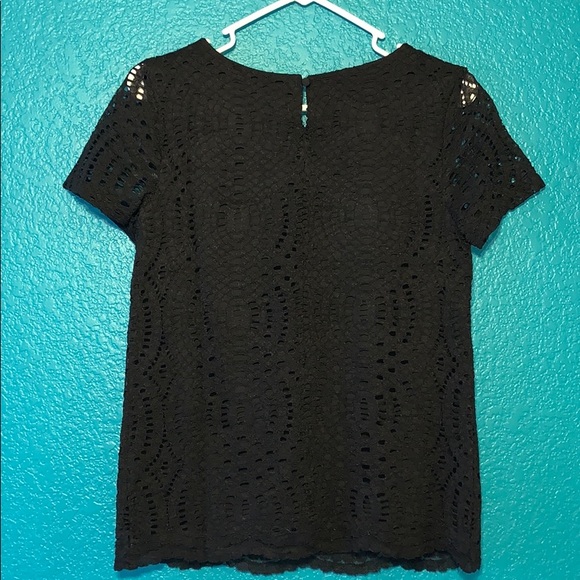 NWT J Crew black eyelet overlay blouse - Picture 2 of 4